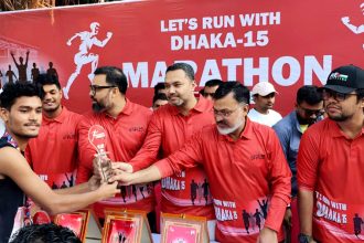 ধানের শীষের প্রার্থী মিল্টনের নেতৃত্বে ম্যারাথন উদ্বোধন