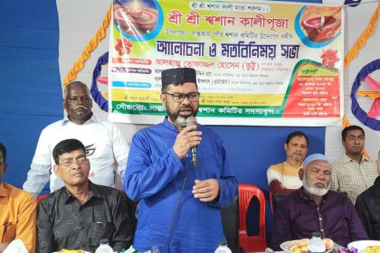 সান্তাহারে কালীপূজা উপলক্ষে আলোচনা সভায় সাবেক মেয়র ভুট্টু